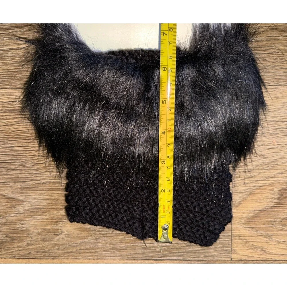 BearPaw Boot Toppers Black Faux Fur Knit Adult One Size NWT Change Up Accessory